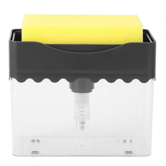 BIMZUC Kitchen Automatic Detergent Dispenser with Cleaning Sponge - Press-Type Dish Soap Dispenser Container for Sink Organization