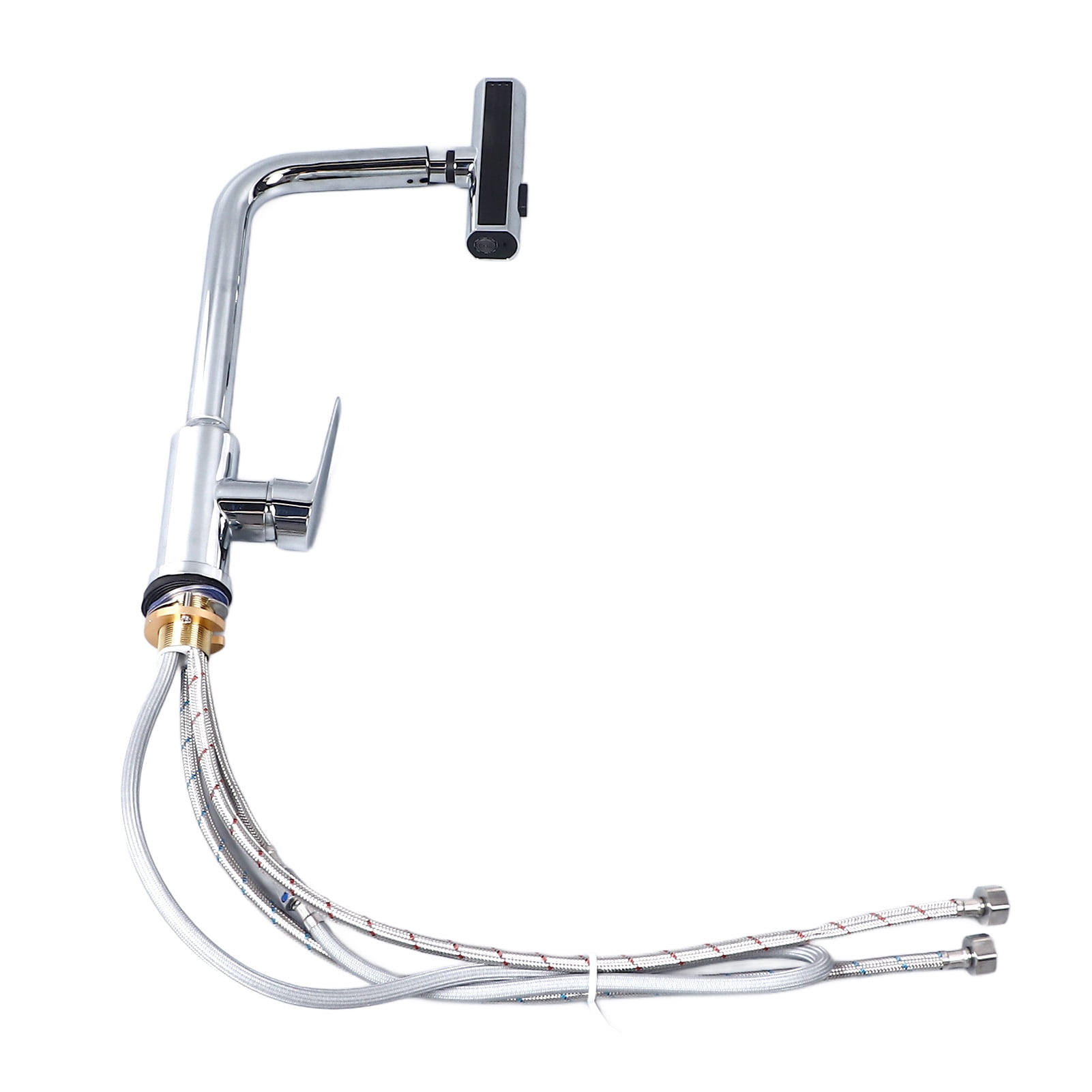 BIMZUC Kitchen Faucet with Pull Down Sprayer Stainless Steel 360 Degree Rotation Single Handle Sink Mixer Tap for Laundry Bathroom Commercial Farmhouse RV Utility Sink High Arc