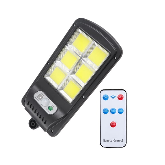 BIMZUC LED Solar Street Light Intelligent Motion Sensing Security Flood Light with Remote Control Adjustable Bracket for Garden Deck Patio Path, High-Efficiency Outdoor Wall Lamp (10 inches), Black