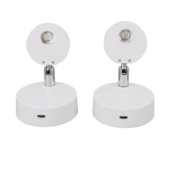 BIMZUC LED Spotlight Rechargeable Picture Lights RGB Closet Spotlights 13 Color Mini Showcase Light Rotatable Wall Lamp Dual Pack with Remote Control 6.69 inches / 17 cm Warm & RGB Lights