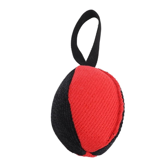 BIMZUC Large Breed Dog Football Toy – Soft Cotton & Fiber, Anxiety Relief, Teething & Tug‑of‑War Ball for German Shepherds, Belgian Malinois – Black & Red