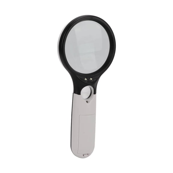 BIMZUC Lighted Magnifying Glass with LED Light, Acrylic Double Optical Lens, High Transparency Portable Handheld Jewelers Loupe, 7.87 inches / 20 cm
