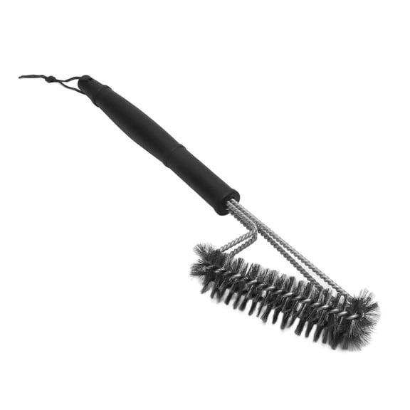 BIMZUC Long Handle BBQ Grill Brush, Stainless Steel Triangle Cleaning Brush with Comfort Grip for Outdoor Grilling and Cooking
