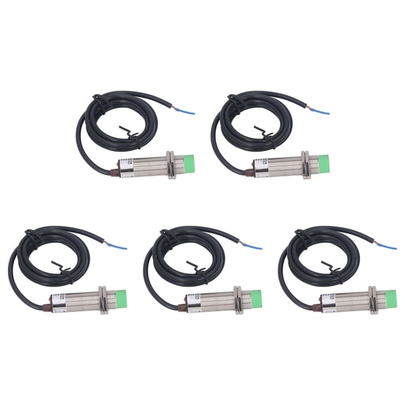BIMZUC M18 Inductive Proximity Sensor Non Contact Red LED 2 Wire Normally Closed Switch 10-36VDC 8mm Action Distance ABS Material IP65 Protection (8.66 inches / 22.00 cm) 5 Pack