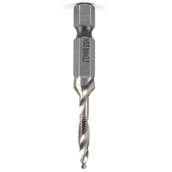 BIMZUC M4 HSS Hex Shank Threading Tap Taper Drill Bit Tool Part (0.13 inches / 3.3 mm Diameter), High-Speed Steel Power Accessories For Soft Metal Aluminum Iron Woodworking DIY Engineering Crafts