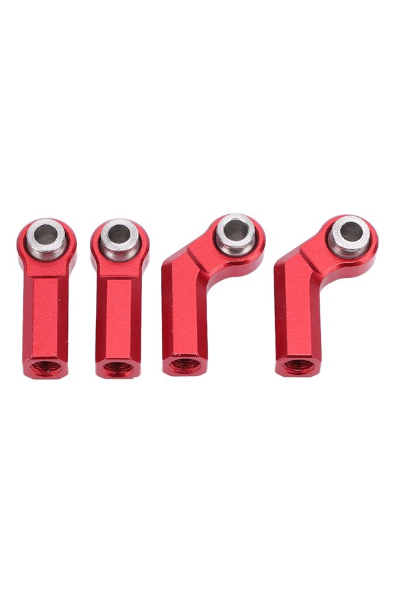 M4 RC Metal Ball Joint Link Rod End Ball Heads for 1/10 RC Crawler Car, 7.0mm CW Thread Elbow & Straight Connector Replacement Upgrade Parts, Red, 4-Pack (10 inches / 25.4 cm)