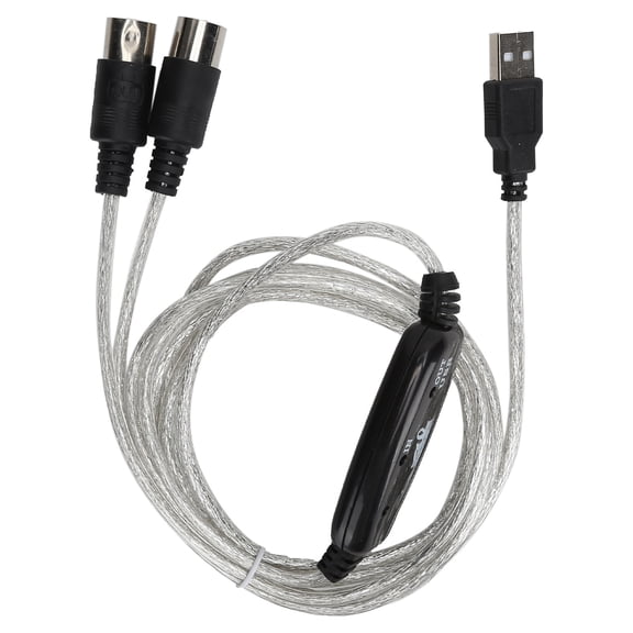 BIMZUC MIDI Cable to USB Cord Adapter, 2 Meters / 78.7 Inches, Plug and Play MIDI Converter for Electronic Keyboards, Synthesizers, Windows XP/Vista/7/10 and Mac OS X, Professional Audio Interface