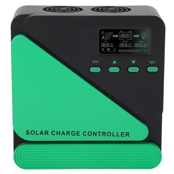 BIMZUC MPPT Solar Charge Controller 30A 12V/24V Auto Regulator with LCD Display Dual USB Port 5V/3A Multi-Circuit Protection for AGM Gel Lithium (9.45 inches / 24 cm)