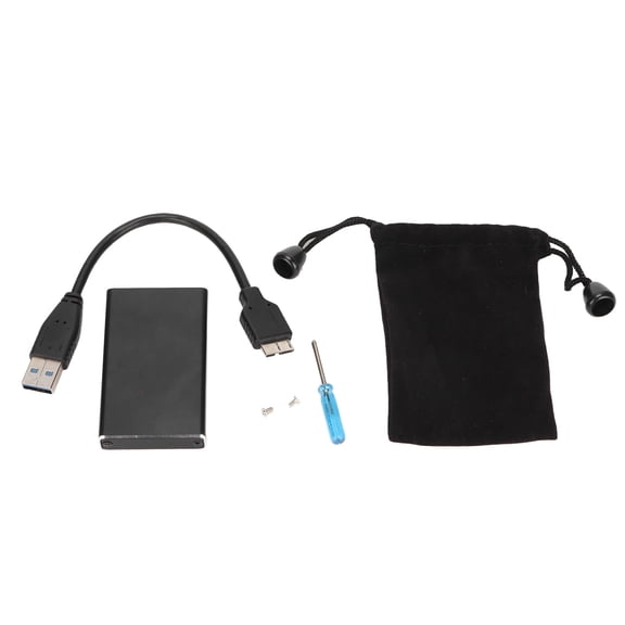 BIMZUC MSATA03 Aluminum Alloy Mobile Hard Disk Box USB3.0 SSD Enclosure High Speed 6GB/Sec HDD External Case for Desktop & Laptop, Black 10 x 8 x 2 inches / 25.4 x 20.3 x 5.1 cm