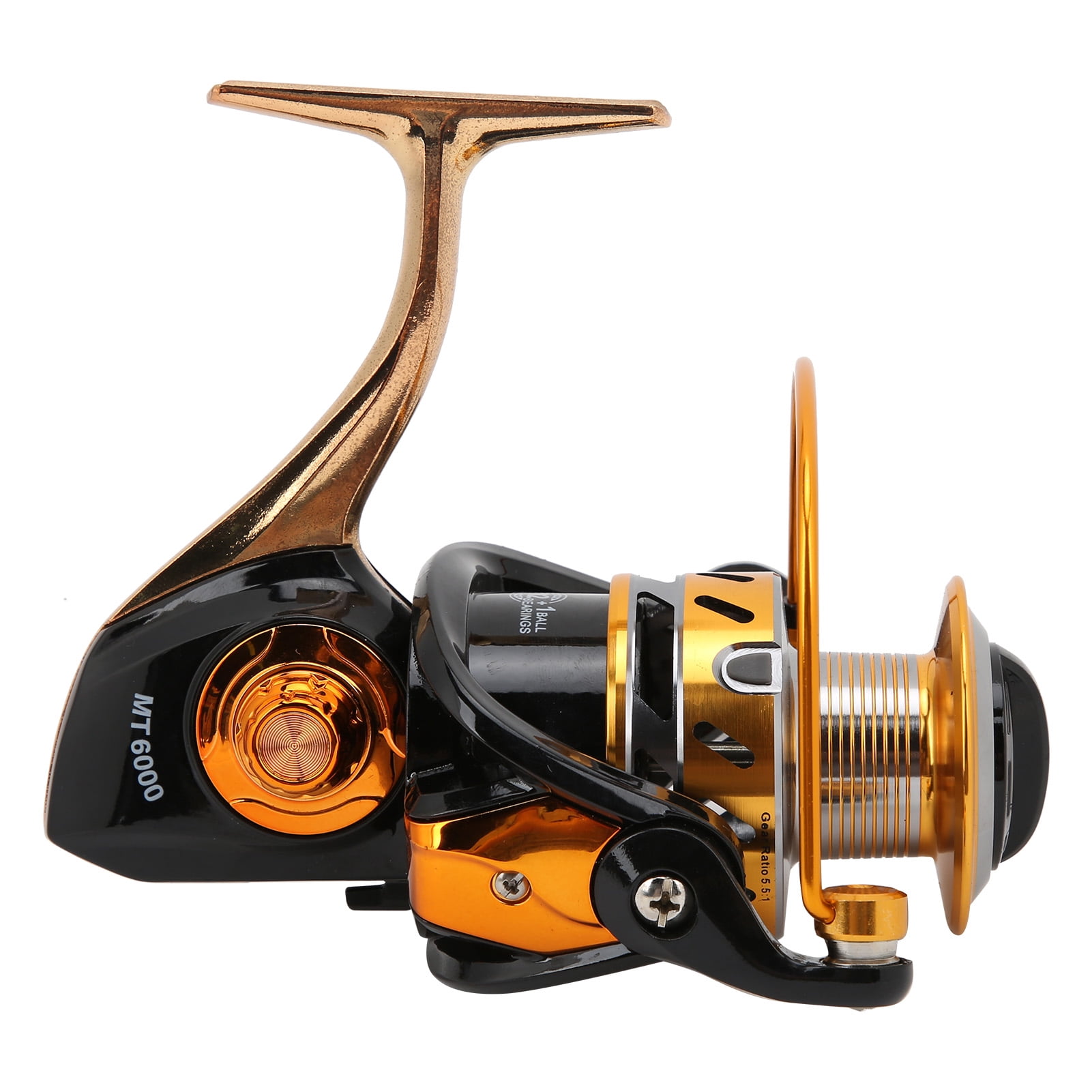 BIMZUC MT6000 Metal Sea Fishing Spinning Reel 12+1BB 5.5:1 Gear Ratio Portable Fishing Wheel for Saltwater and Freshwater Angling, Ambidextrous Smooth Casting Professional Tackle Gear