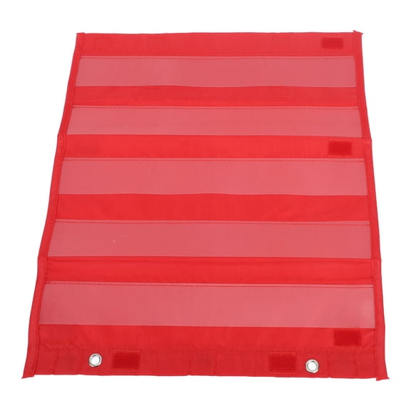 BIMZUC Magnetic Pocket Chart 5 Rows Transparent Schedule Pocket Chart for Home School Classroom Activities 13.78 inches / 35 cm Red