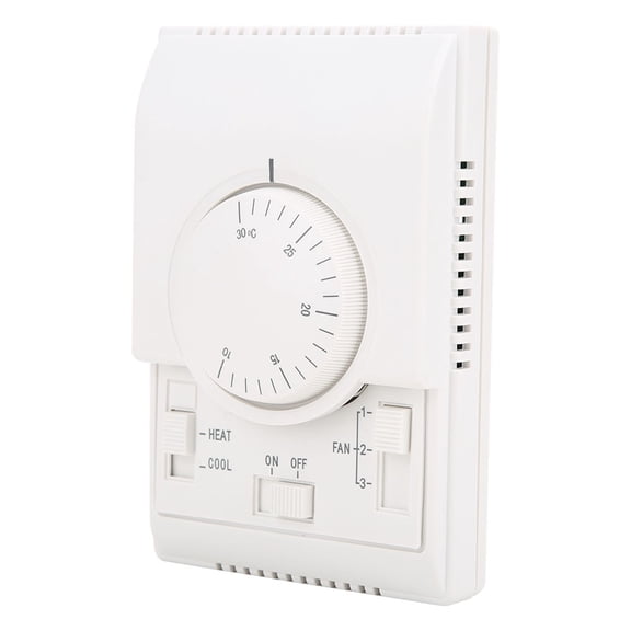 BIMZUC Mechanical Temperature Controller Surface Mounted Air Conditioner Thermostat 10-30 Degrees Celsius AC220V White