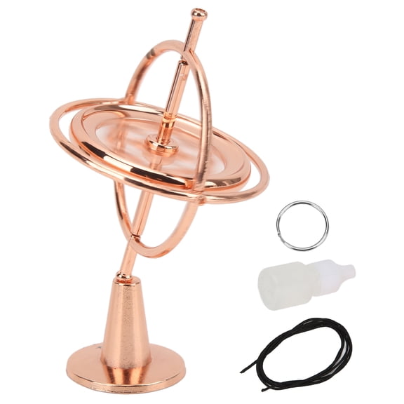 BIMZUC Metal Gyroscope Bracket Decompression Toy Mini Balance Spinning Top Artifact Anti-Gravity Stress Relief Educational Plaything For Kids Adults Rose Gold Zinc Alloy 4.33 inches / 11 cm
