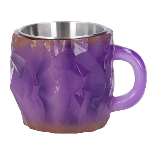 BIMZUC MineralInspired Resin & Stainless Steel Coffee Mug Unique Crystal Design, Elegant Craftsmanship, MultiUse Beverage Cup