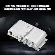 BIMZUC Mini 20W 2 Channel HiFi Stereo Bass Auto Car Home Audio Power Amplifier Digital Amp with RCA Input and 3.5mm Jack, 12V Compact Sound System for Vehicles