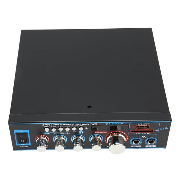 BIMZUC Mini Bluetooth Digital Amplifier 2 Channel Volume Control Stereo Sound Audio Power Amplifier for Home Theater EU Plug 220V 7.9 inches / 20 cm[cite: 1]