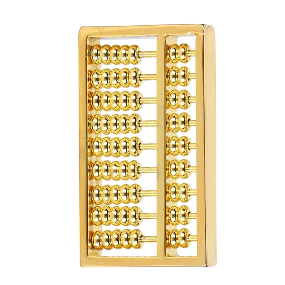 BIMZUC Mini Brass Abacus 9 Gears Chinese Math Calculating Tool for Kids Adult Collection 1.8 inches / 4.5 cm