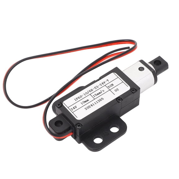 BIMZUC Mini Electric Linear Actuator 15mm/s 50N Thrust 10mm Stroke (0.39 inches / 10 mm) Aluminum Tube Linear Motion Actuator DC 24V with Mounting Connectors