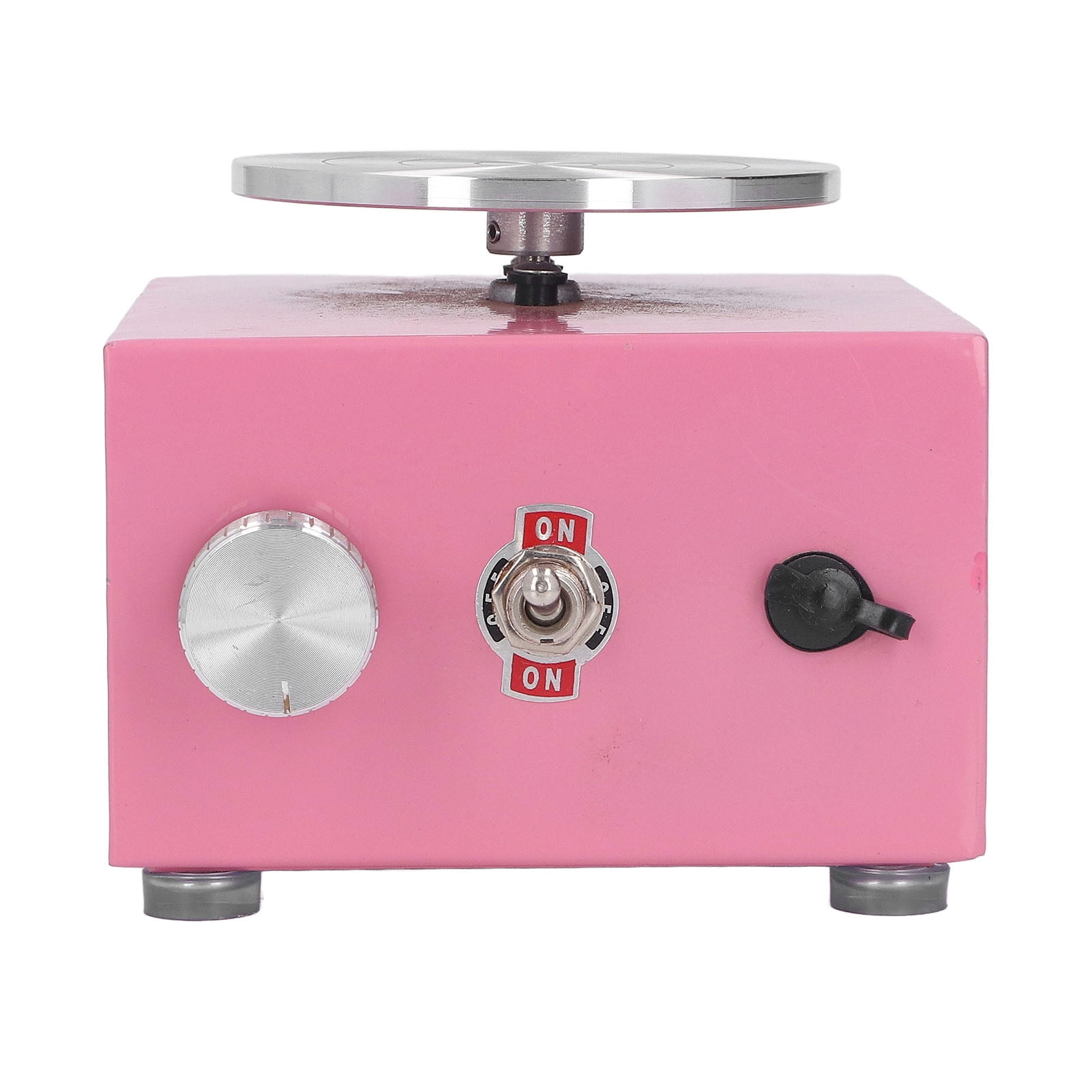 BIMZUC Mini Pottery Wheel Vivid Pink Stable Turntable Compact Size Basin Style for Kids Crafting Parent-Child Activities 100-240V EU Plug Detachable Washable Basin Clay Sculpting Tools Included