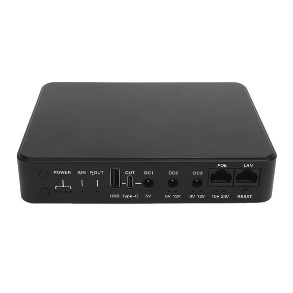 BIMZUC Mini UPS Battery Backup 10400mAh Uninterruptible Power Supply 6 Ports DC 5V 9V 12V POE 15V 24V for WiFi Router Camera Security System Overheat Protection Built-in Rechargeable Li Battery