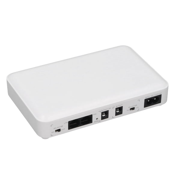 BIMZUC Mini UPS Battery Backup Uninterruptible Power Supply 8000mAh Capacity 5V 9V 12V POE 15V 24V Output For Router Modem Security Camera US Plug 7.09 Inches / 18 cm Black