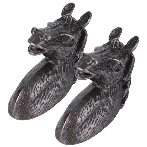 BIMZUC Modern Stylish Cabinet Handles Horse Head Pulls 1.6 x 2 inches / 4 x 5 cm Zinc Alloy Animal Drawer Door Knobs for Kitchen Wardrobe Cupboard Black Brown Horse 2 Pack