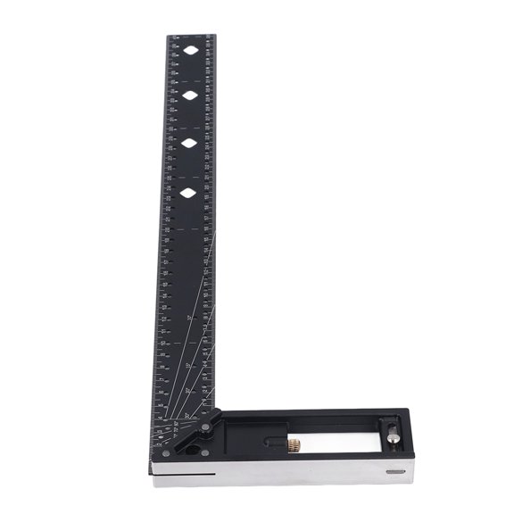 BIMZUC Multi Angle Measuring Ruler 40cm 16in Professional High Precision 45 90 Degree Combination Framing Square Right Angle Woodworking Layout Tool Marking Carpenter Ruler with Hole Positioning
