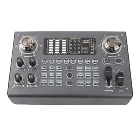 BIMZUC Multi-Function Portable Digital Audio Mixer Sound Card With BT USB Mixing Console Built-In 48V Phantom Power Rechargeable Battery For Mobile Phone Computer Live Broadcast Singing Studio
