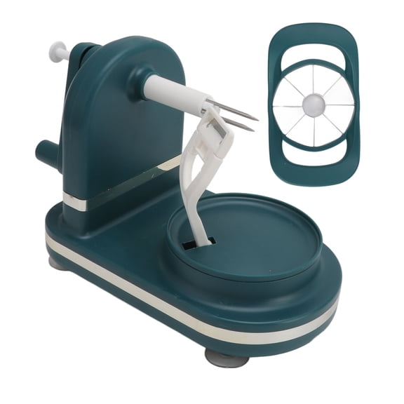 BIMZUC Multi Purpose Fruit Peel Machine Hand Crank With Fruit Cutter For Kitchen, Stainless Steel Apple Peeler Tool, Dark Green, 7.87 inches / 20 cm