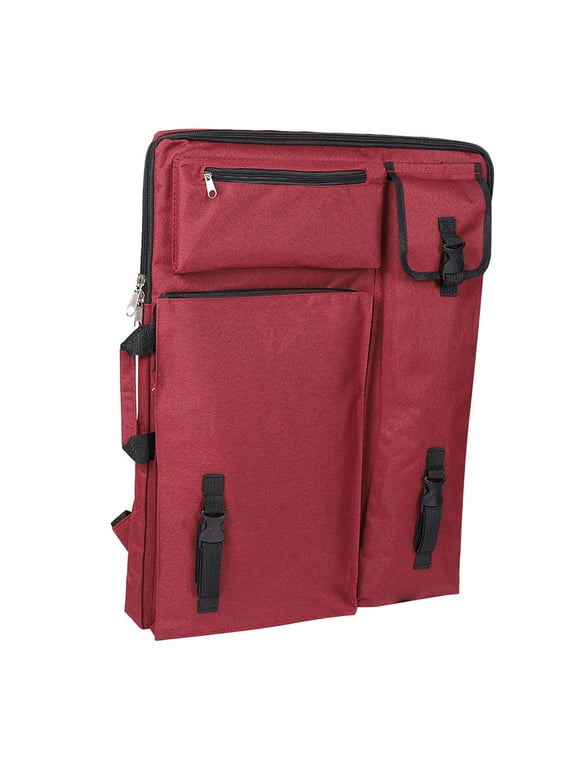 Multi Purpose Large 4K Waterproof Drawing Board Carrier Bag Canvas Art Supplies Backpack Portfolio Case for Travel Sketching Painting Tools Red