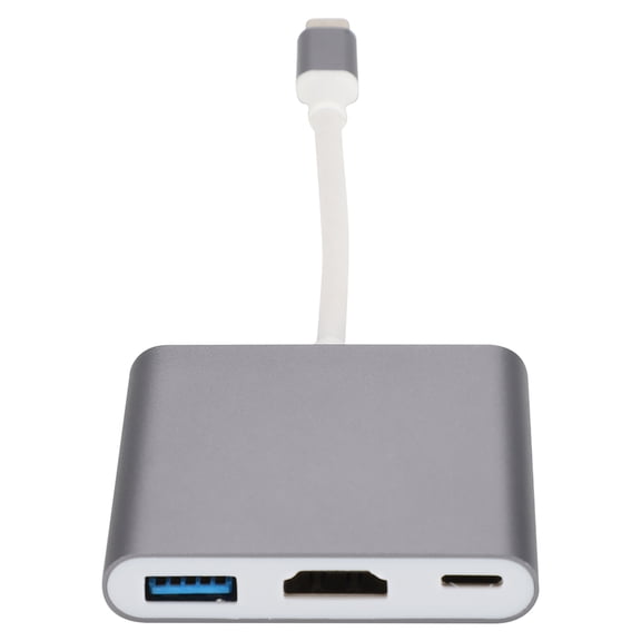 BIMZUC Multifunction 3 in 1 Hub Type C to HDMI Output HD Converter Adapter Dock Station[cite: 1], 4K Resolution Support PD Fast Charging, Aluminum Alloy Material, Gray (6.7 inches / 17 cm)[cite: 1]