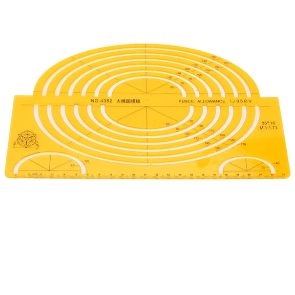 BIMZUC Multifunctional Durable Architectural Design Drawing Template Hollow Geometric Ruler Pattern 4352 (10.63 inches / 27 cm)