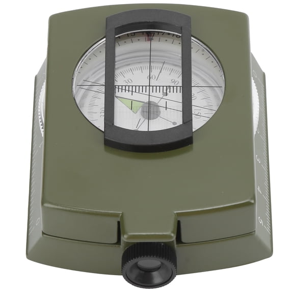 BIMZUC Multifunctional Foldable Compass, Aluminium Alloy Luminous Navigation Tool with Coordinate Ruler and Amplifier for Hiking Backpacking, Army Green