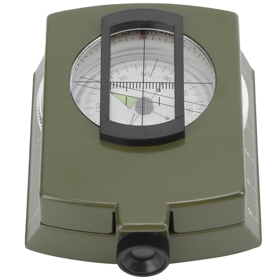 BIMZUC Multifunctional Foldable Compass, Aluminium Alloy Luminous Navigation Tool with Coordinate Ruler and Amplifier for Hiking Backpacking, Army Green
