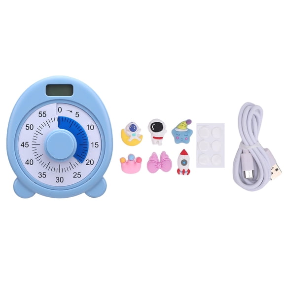 BIMZUC Multifunctional Visual Countdown Timer 60min Blue – Portable, Rechargeable, Vibration & Alarm, Ideal for Study, Cooking & Exercise