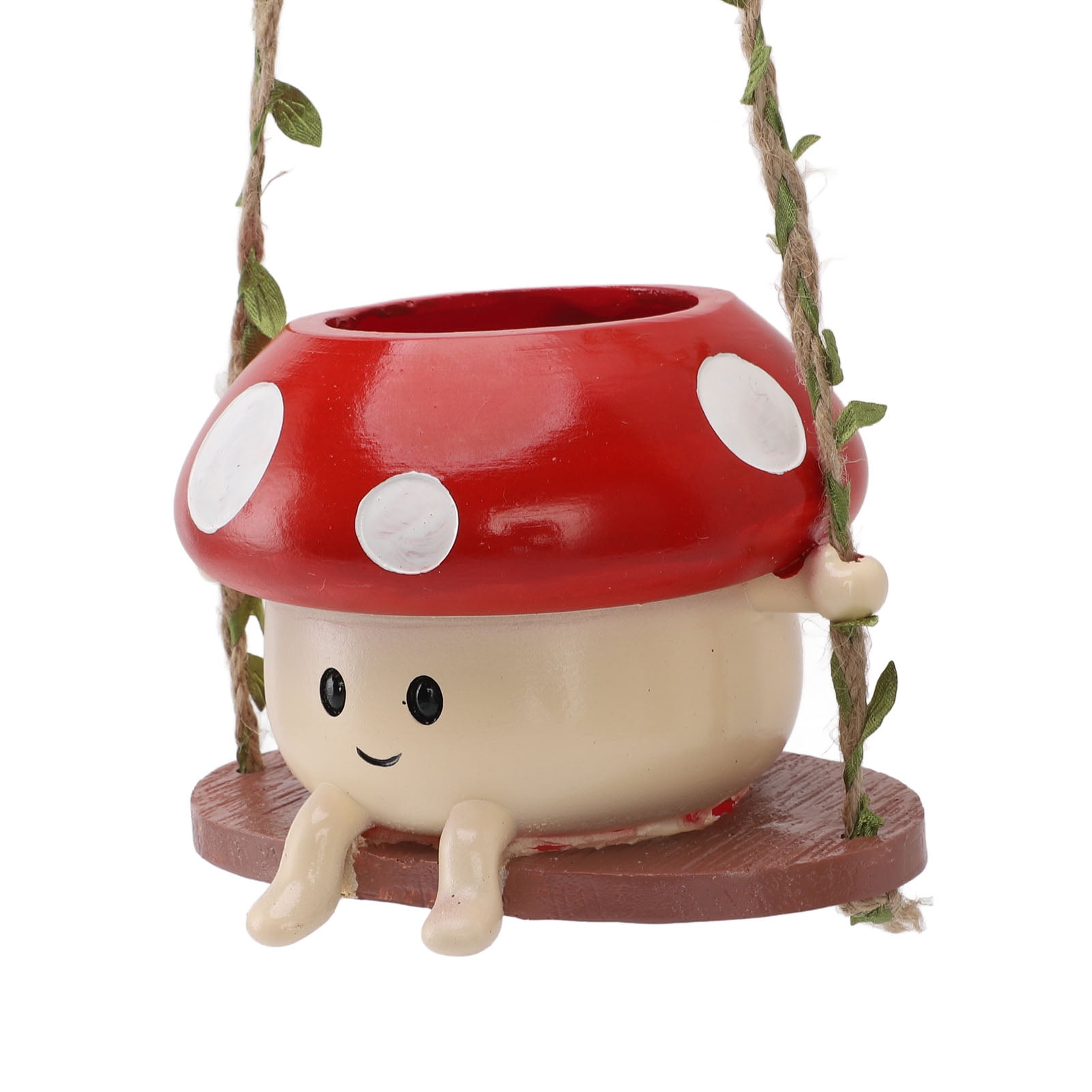 BIMZUC Mushroom Flower Pot Swing Face Planter Succulent Plant Pot Ornament for Wall Ceiling Shelf Decoration Indoor Outdoor 5.6 inches / 14.2 cm Cute Whimsical Resin Hanging Planter Basket