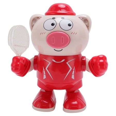 BIMZUC Musical Dancing Pig Toy, Electronic Interactive Pet with Lights and Sound, Early Education Walking Animal Figure for Boys and Girls, Red (6.69 x 4.33 x 7.87 inches / 17 x 11 x 20 cm)