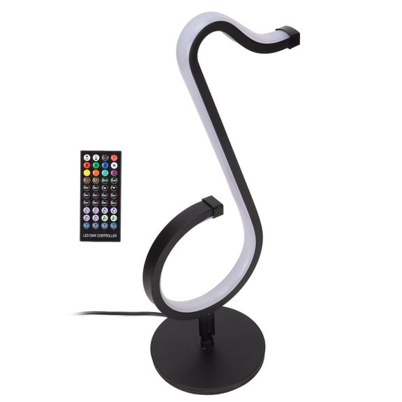 BIMZUC Musical Note Table Lamp Intelligent App Control 180 Degree Rotation RGB Cool Desk Lamps For Living Room Bedroom Bedside Novelty Lighting Aluminum Iron Black (13.8 inches / 35 cm)