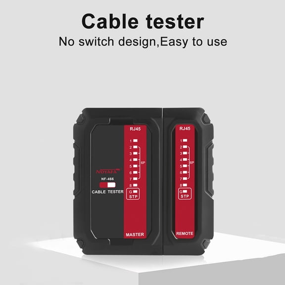 BIMZUC NF-466 Network Cable Tester POE Wire Checker UTP STP Continuity Tracker RJ45 RJ11 CAT5 CAT6 Telephone Line Finder with Anti-Burn Protection 7.48 inches / 19 cm