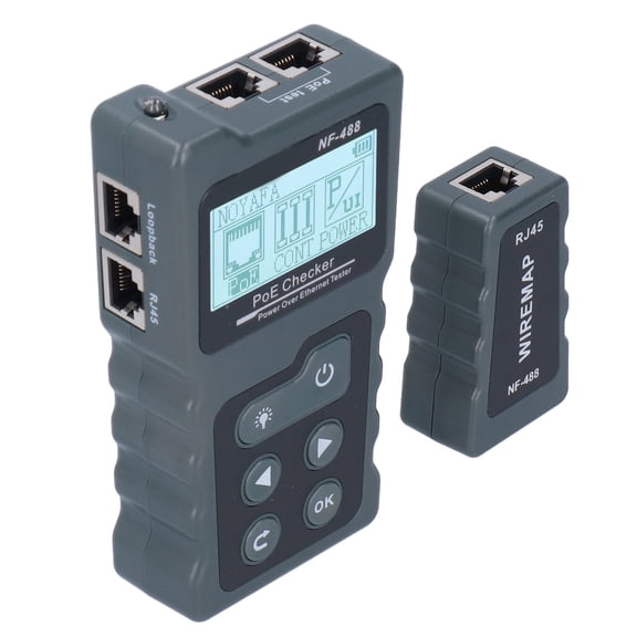 BIMZUC NF-488 LCD Ethernet POE Tester and Cable Power Checker Network Signal Detector for CAT5 CAT6 Cables, 7.48 inches / 19.0 cm Length