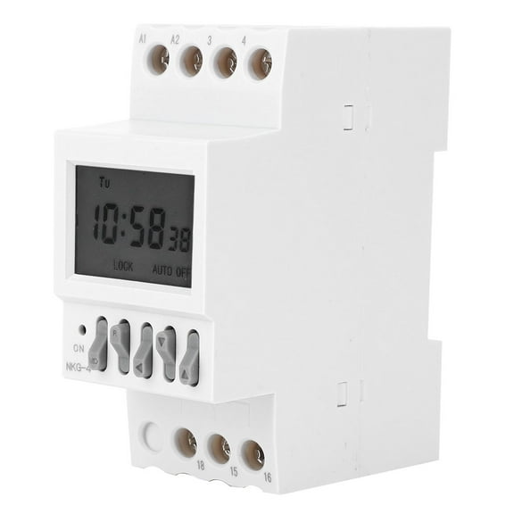 BIMZUC NKG-4 Programmable Timer Switch Din Rail Timing Control Switch AC220V 3A, Digital Switch for Home Improvement Electrical Equipment