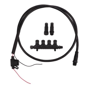 BIMZUC NMEA 2000 Male Backbone Cable IP67 Waterproof 5 Pin Marine Drop Cable for Lowrance Networks M12 Thread 1m/3.28ft Boat Accessory with 3A Fuse Adapter and 2 Termination Resistors