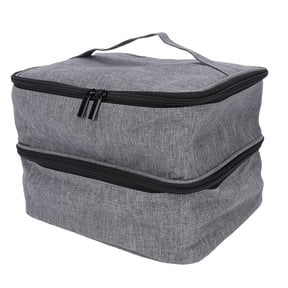 BIMZUC Nail Polish Bag Holds 30 Bottles Double Layer Gel Kit Case Manicure Tool Organizer, Gray