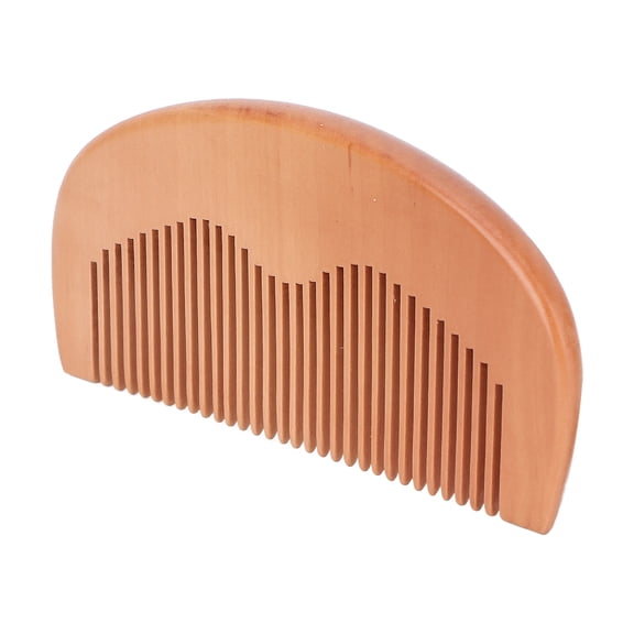 BIMZUC Natural Peach Wood Beard Comb - Detangling & Styling Portable Fine Teeth Hair Comb for Men's Beards, Mustaches, Wet and Dry Hair - Anti-Static Wooden Grooming Tool (4.33 inches / 11 cm)