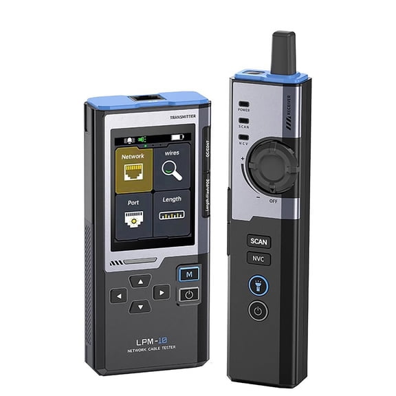 BIMZUC Network Cable Tester Ethernet Tracer POE Detection RJ11 RJ45 CAT5 CAT6 Wire Testing IP Scan Ping Test Port Flash LED Flashlight LPM 10A Cable Tracer 9.06 inches / 23 cm