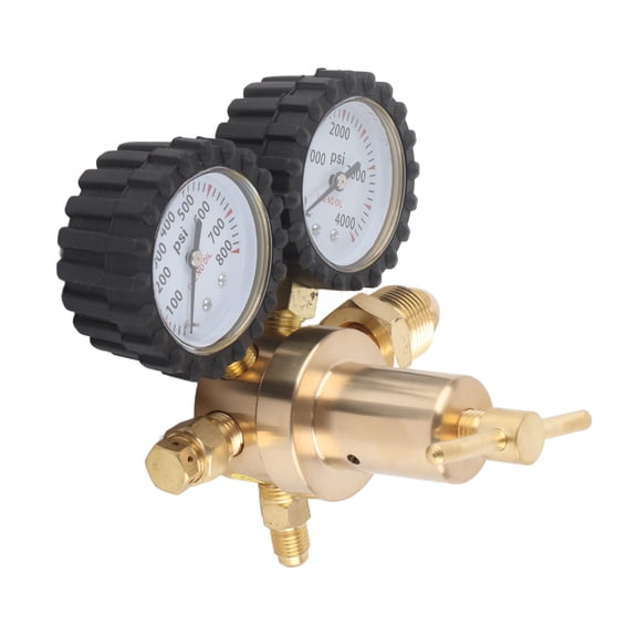 BIMZUC Nitrogen Regulator Dual Gauge Gas Air Pressure Control Valve 0-800 PSI Delivery Pressure, CGA580 Connection