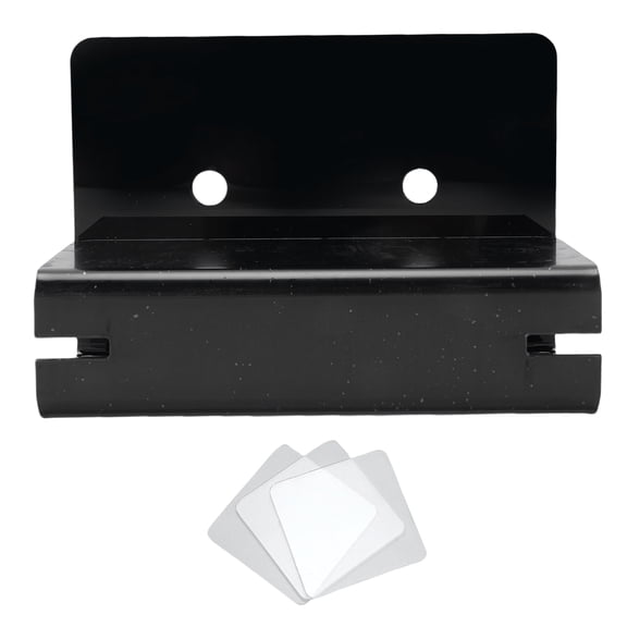 BIMZUC No-Drill Adhesive Toothbrush Holder Wall Mount, Acrylic Bathroom Organizer with Cable Management for Electric Toothbrushes, Space-Saving, Black