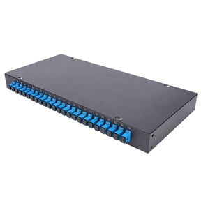 BIMZUC Optical Fiber Terminal Box 24 Core 24 Port Fiber Patch Panel SC Connector Wall Mount Cold-Rolled Steel Network Enclosure Black 17.1 inches / 43.4 cm for Home and Office
