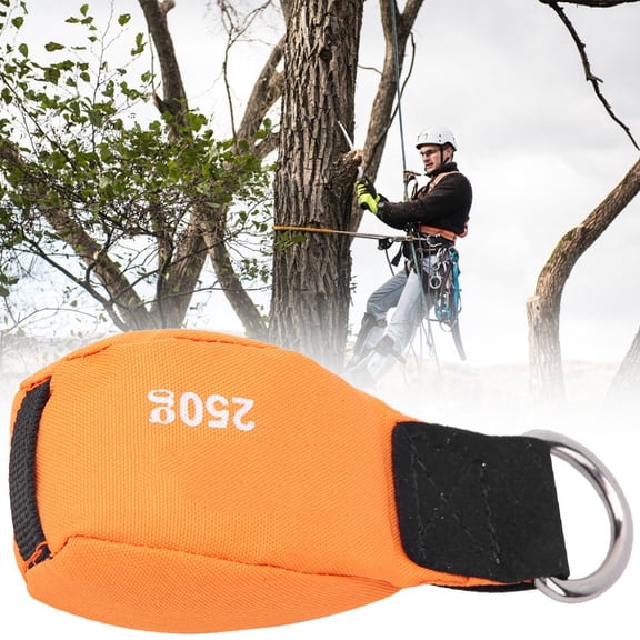 BIMZUC Orange Nylon Multipurpose Climbing Tree Throwing Rope Bag Small Sandbag for Rock Climbing and Adventure Activities (9.06 oz / 257 g)