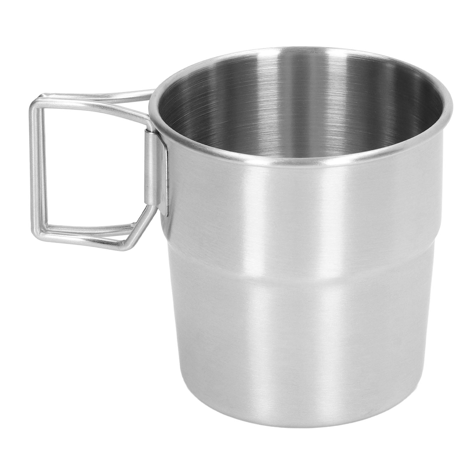 Stainless Steel Camping Mugs with Foldable Handles for Outdoor Use